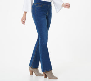 Denim & Co. Cozy Touch Bootcut Jeans - Fitted, Pull-On, Machine Washable