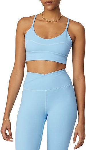 Sky Blue Strappy Bra L, Low to Medium Support, Breathable