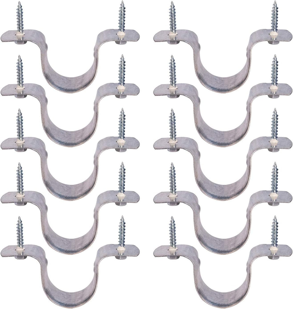 10x Galvanized Steel Pipe Straps for 3/4" Tubing Heavy Duty Corrosion Resistant