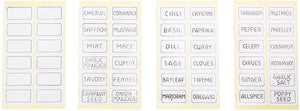 48 White Adhesive Spice Labels for Organizing Spice Jars