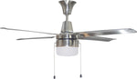 48" Chrome Urbana Ceiling Fan with 3 Speeds & Pull Chain - No Shade Included