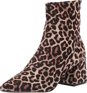 Steve Madden Women's Leopard Velvet Ankle Boot 6 | Block Heel