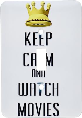 Gold Crown Keep Calm and Watch Movies Single Toggle Switch - 4.5" x 5"
