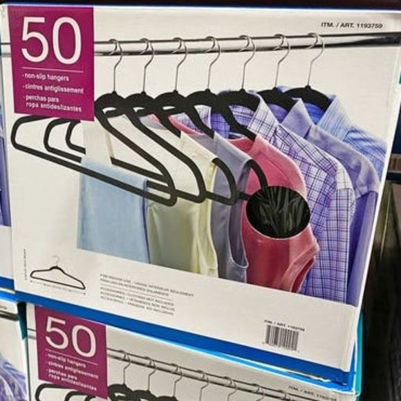 Non Slip Velvet Clothing Hangers, 50 Pack, Blue Clothes Hangers