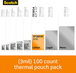 Scotch Thermal Laminating Pouches, 100 Pack Laminating Sheets, 3 Mil, 8.9 X 11.4 Inches, Education Supplies & Craft Supplies, for Use with Thermal Laminators, Letter Size Sheets (TP3854-100)