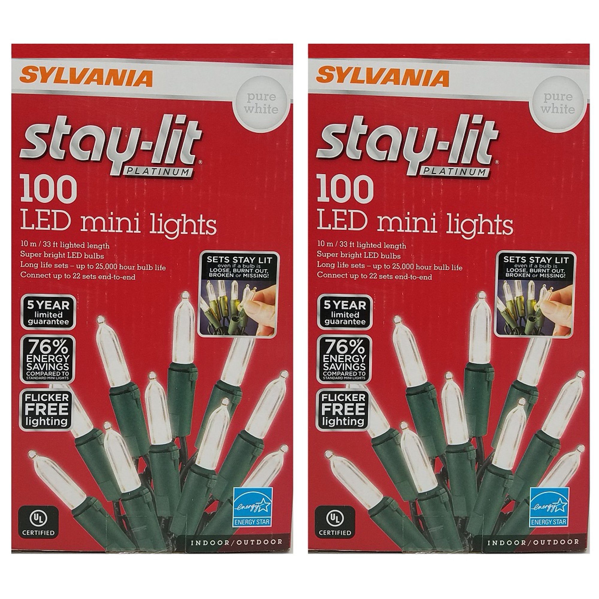 Sylvania Mini LED White Light Strings – 200 count