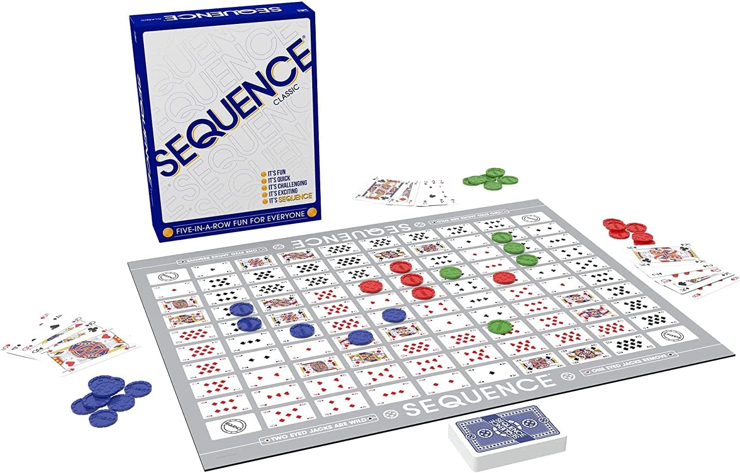 SEQUENCE Board Game - Classic Family Card Game for 2-12 Players, Ages 7 and Up