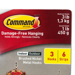 3M Command Hanging Hooks or Strips, 3-pack - Damaged Box