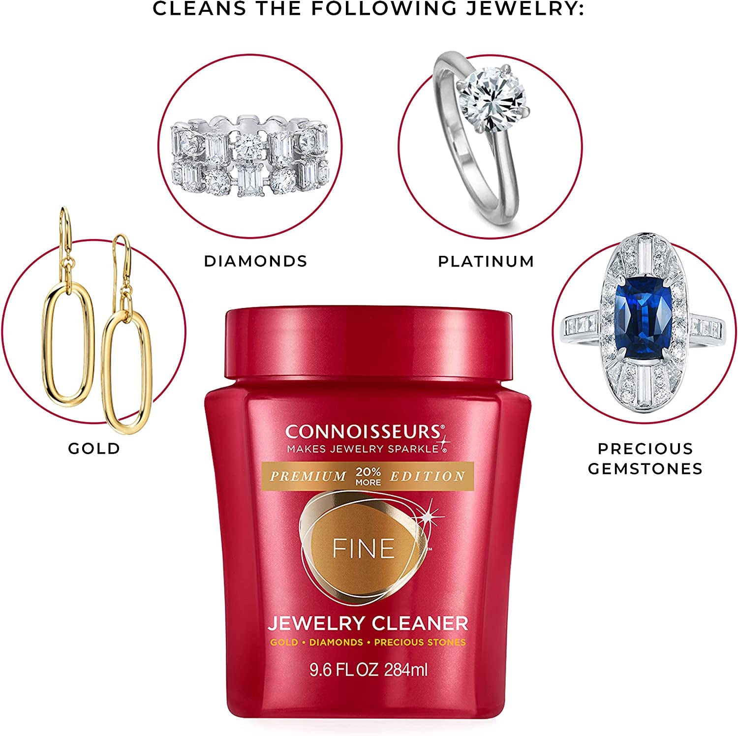 Premium Jewelry Cleaner - Delicate, Fine, or Silver - Value Size