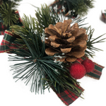 6pcs 11cm Brown Lifelike Pine Needle Berry Artificial Plant Bow Pendant Christmas Tree Ornaments with Small Damage