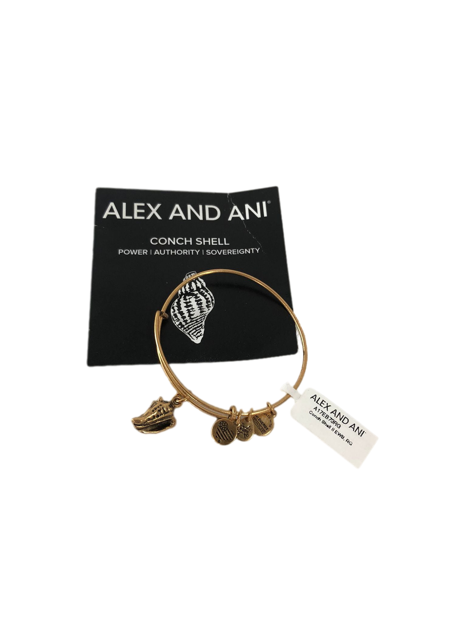 Alex and Ani Seaside Conch Shell II Bangle Rafaelian Gold Bracelet One Size