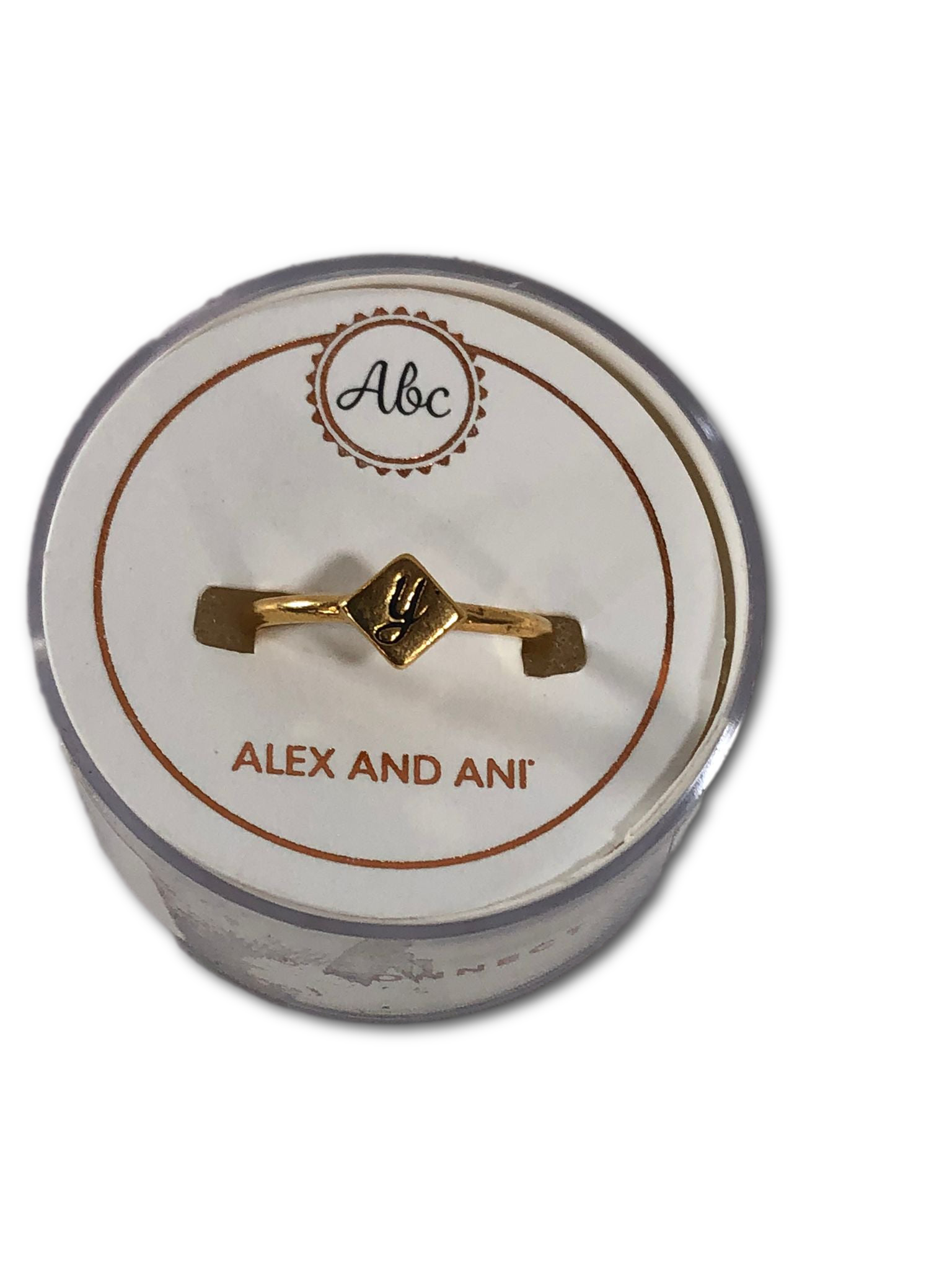 Alex and Ani Women's Initial "Y" Adjustable Ring, 14kt Gold Plated