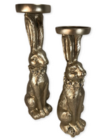 "As Is" Set of 2 Bunny Pillars with Flameless Candles