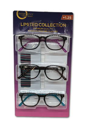 "As is" 3-pack Reading Glasses +1.25