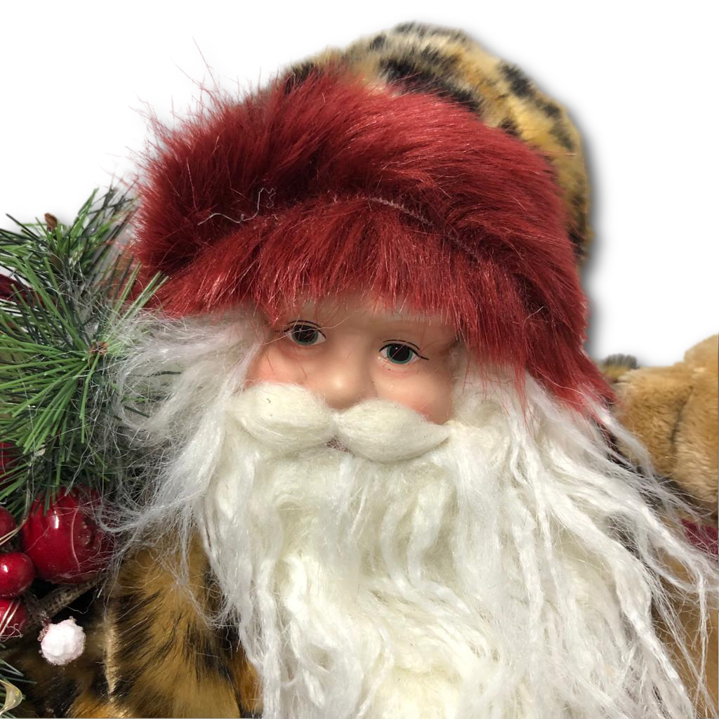 20" Talking Santa Claus with Faux Fur Trim - As-Is, Store Demo