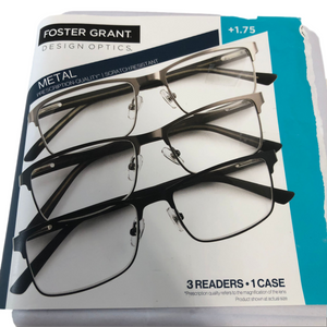 As is Design Optics by Foster Grant Reading Glasses, 3-Pack - Unboxed