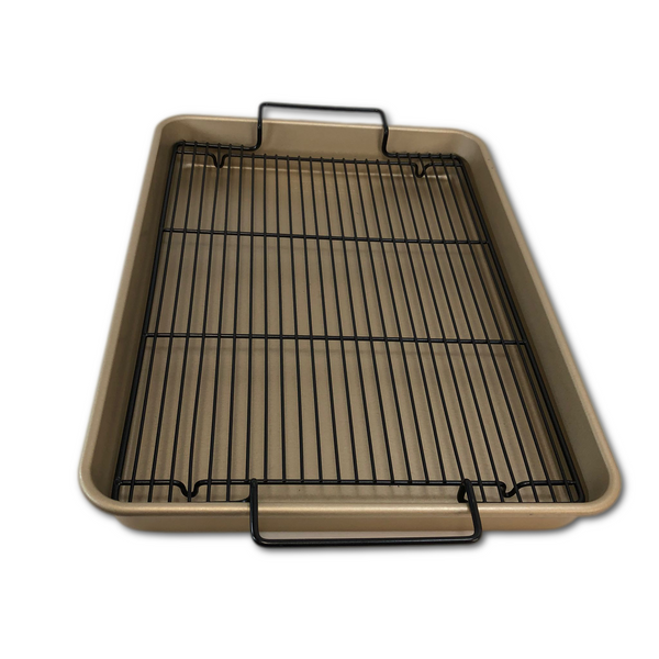 Nordic Ware Gold High Sided Half Sheet with Wire Rack