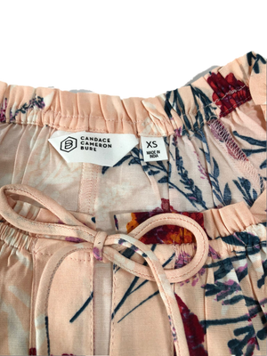 Candace Cameron Bure Flutter Sleeve Split-Neck Printed Blouse