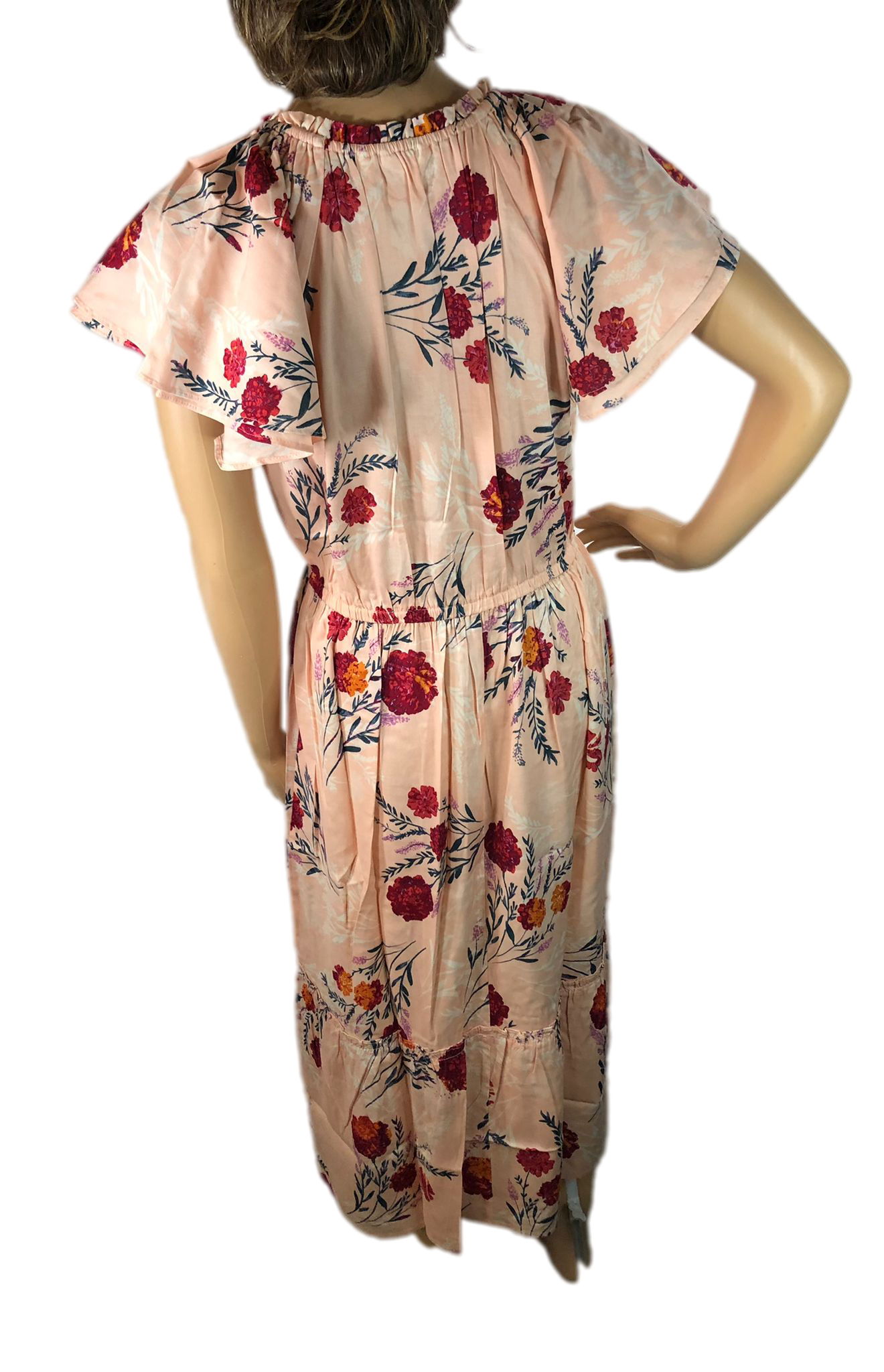 Candace Cameron Bure Regular Printed Flutter-Sleeve Midi Dress