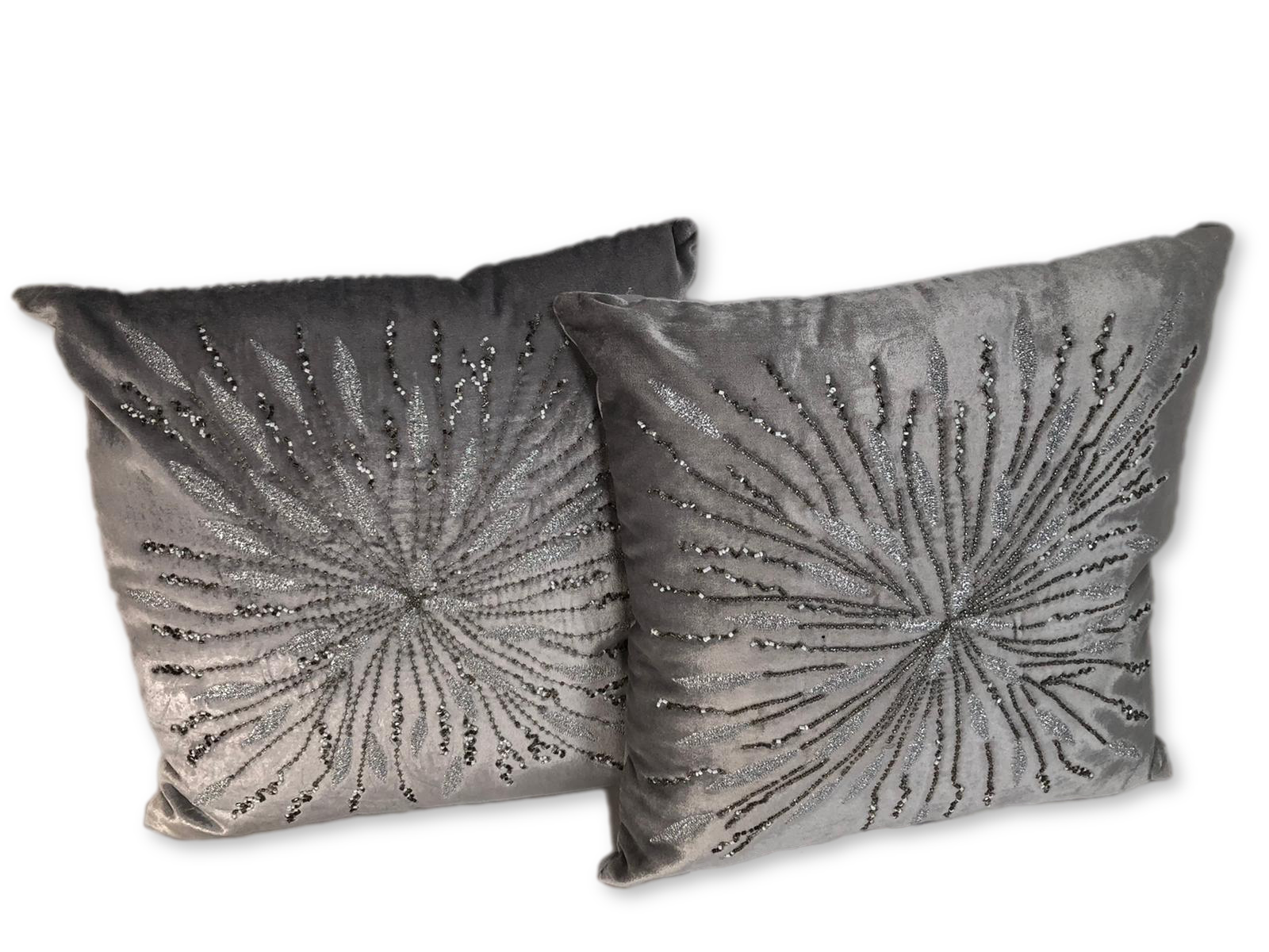Casa Zeta-Jones Set of 2 Beaded Embroidered Snowflake Pillows