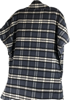 Centigrade Plaid Poncho Vest, XS Blue