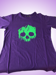 Charko Designs Women's Mountskull Athletic T Shirts, Purple, XL