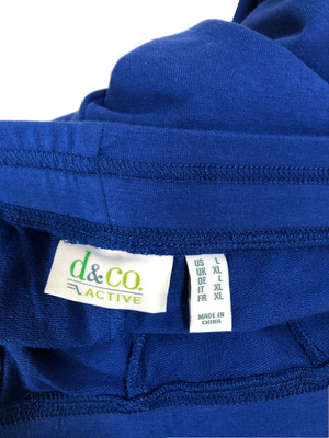 Denim & Co. Active Crop Pants with Striped Rib Side Panel, Blue L