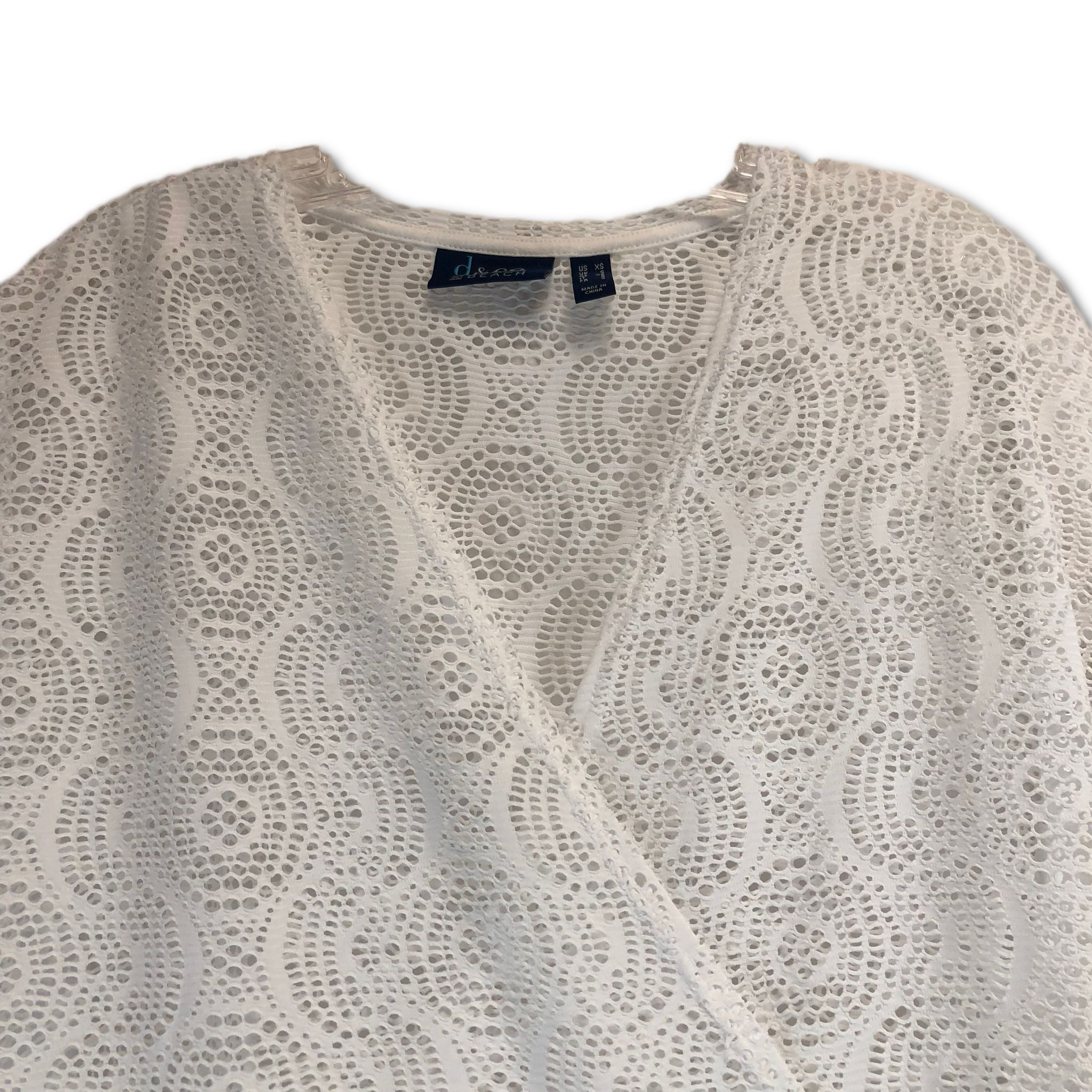Denim & Co. Beach Crochet Crossover Cover-Up Dress