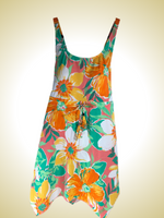 Denim & Co. Beach Scoop Neck Handkerchief Hem Swim Dress