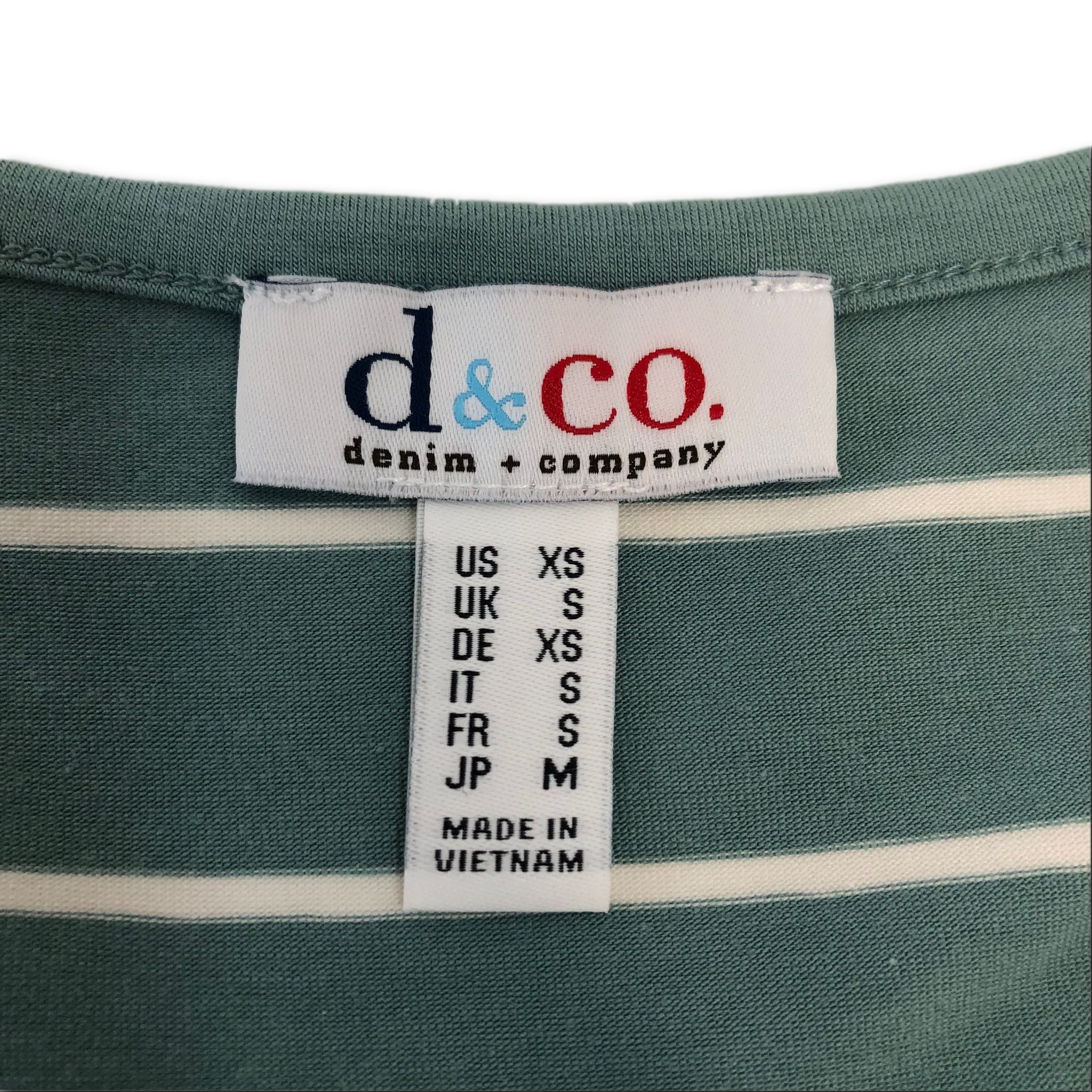 Denim & Co. Striped Jersey V-Neck Top with Asymmetric Hem