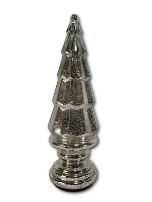 Dennis Basso 17" Lit Mercury Glass Pedestal Tree with Timer