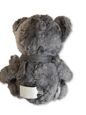 Dennis Basso 15" Luxurious Gray Chinchilla Faux Fur Plush Bear