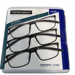 Design Optics by Foster Grant Classic Rectangle Reading Glasses, 3-pack - Unboxed