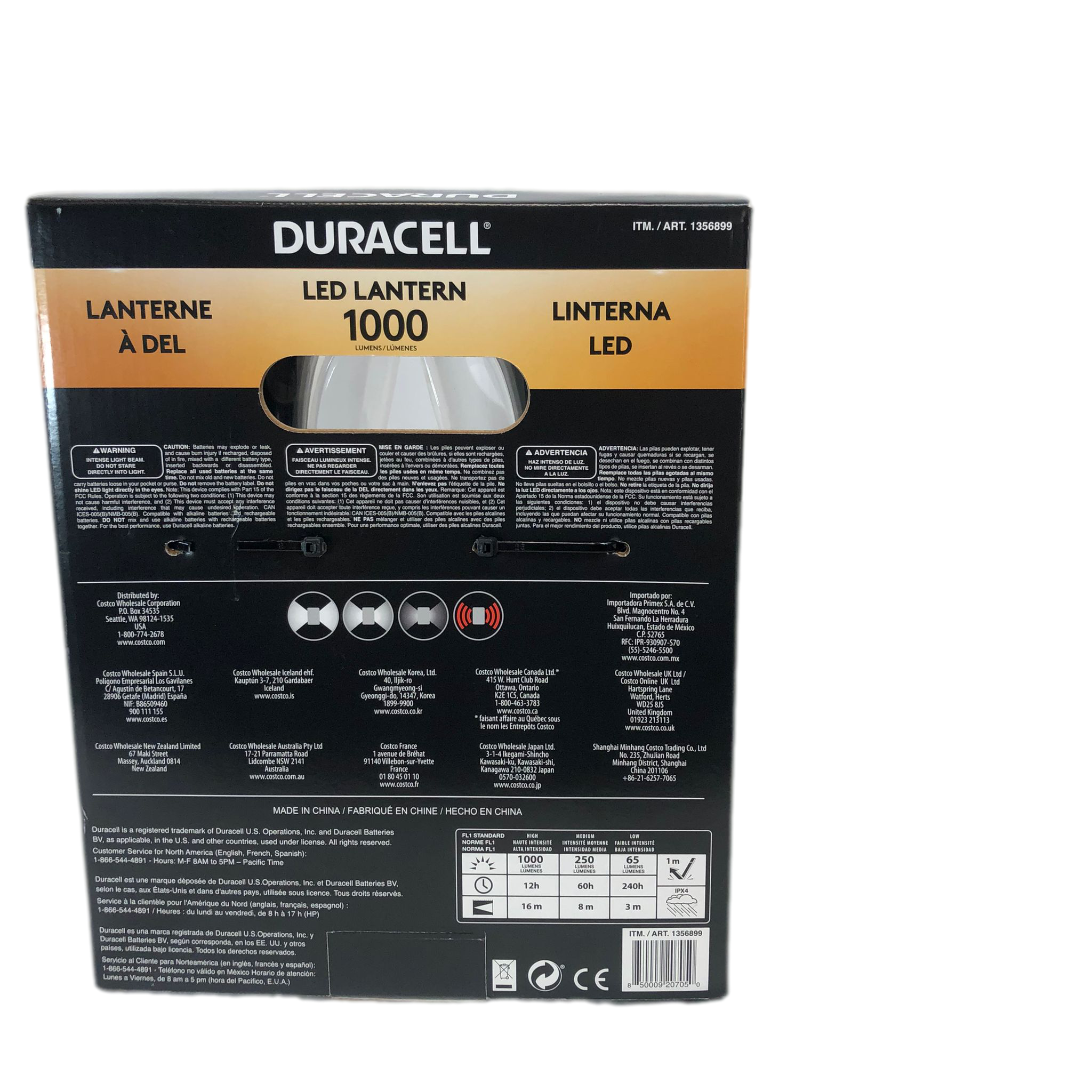Bargains by Green - Duracell 1000 Lumen Lantern 2 pack Price:$20.00 New  Retail:$30 Features: 1000 Lumen 4 Modes Waterproof 4 D Batteries (Not  Included) Light Output1,000 Lumen Number of Batteries4 Power SourceBattery