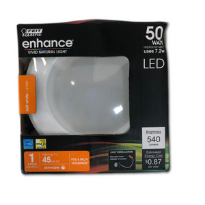 4" LED Recessed Light Kit - 50W Equivalent, 2700K Soft White, Dimmable