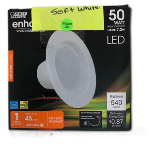 4" LED Recessed Light Kit - 50W Equivalent, 2700K Soft White, Dimmable
