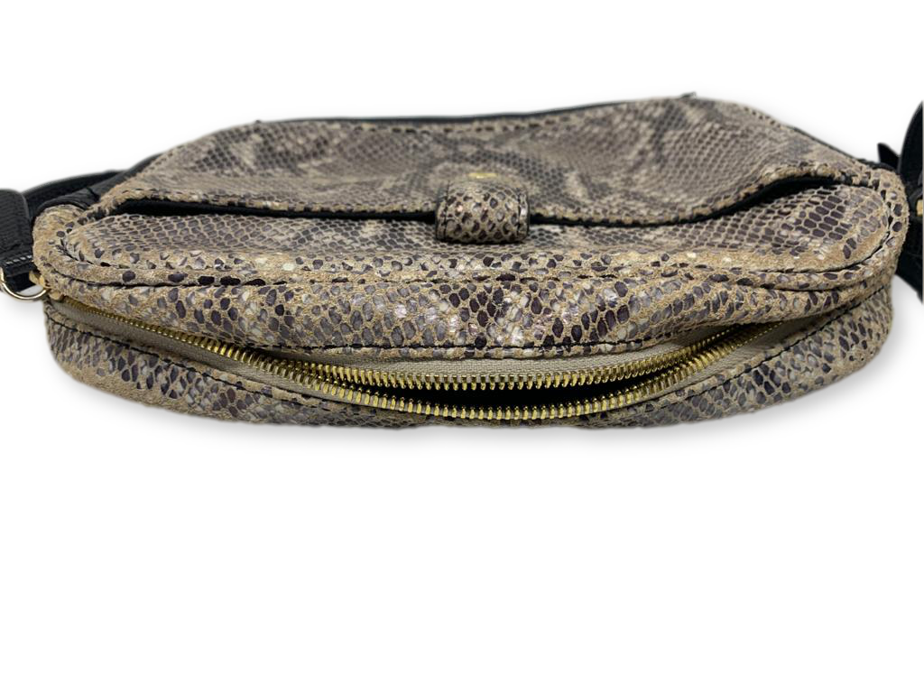 QVC, Bags, Gili Qvc Snake Skin Cow Leather Crossbody Bag