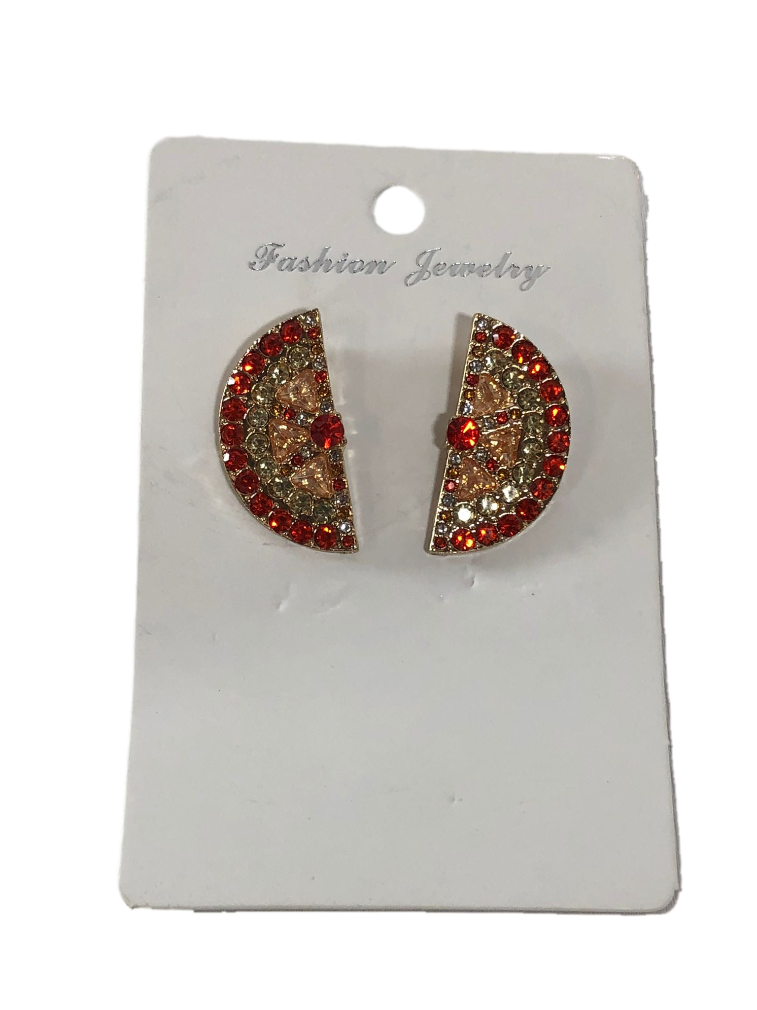 Grapefruit Dangle Earrings with Diamonds - Fresh Fruit Jewelry for Women