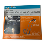 High Road Set of 4 Faux Leather Car Hook Seat Hangers