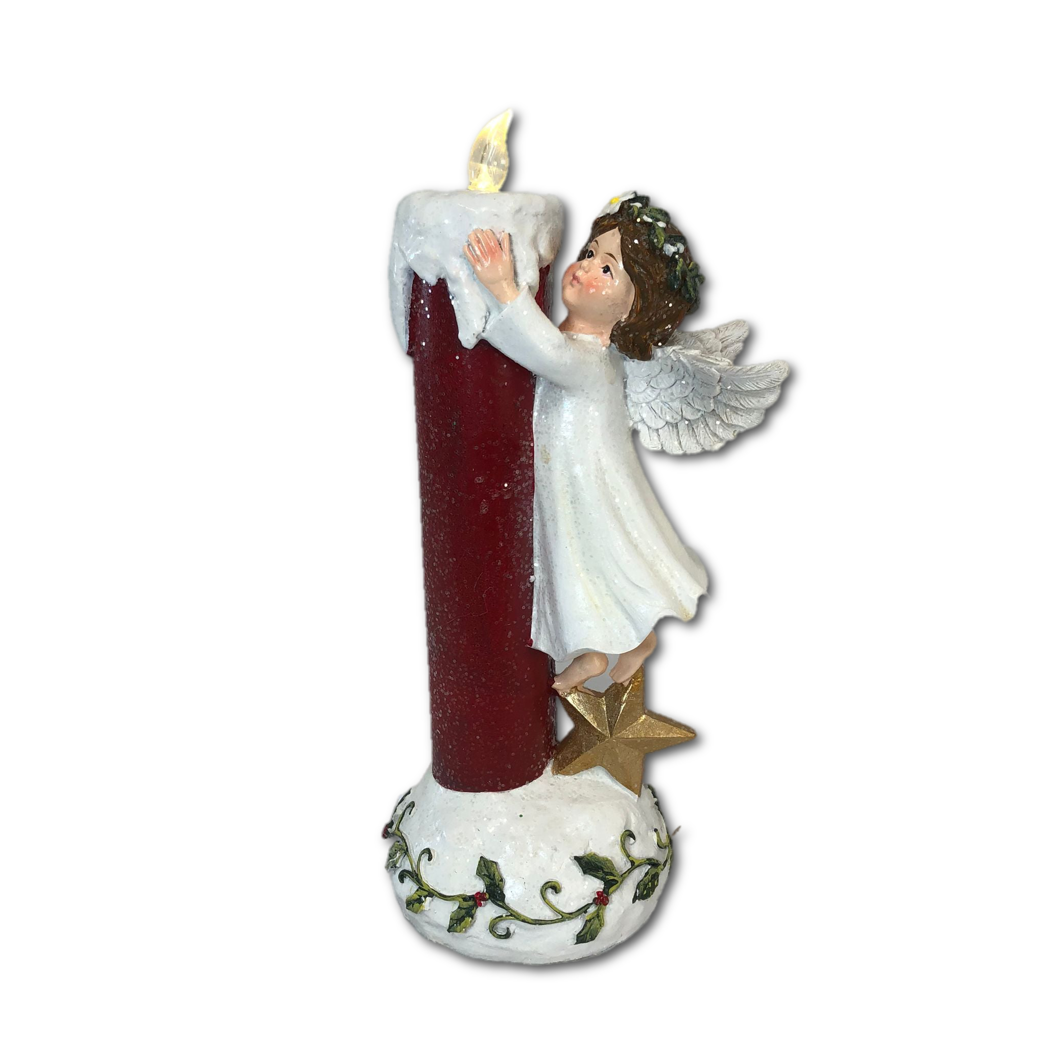Holiday Character with Illuminated Candle by Valerie