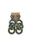 Light Multicolor Seedbead Rings Post Earrings