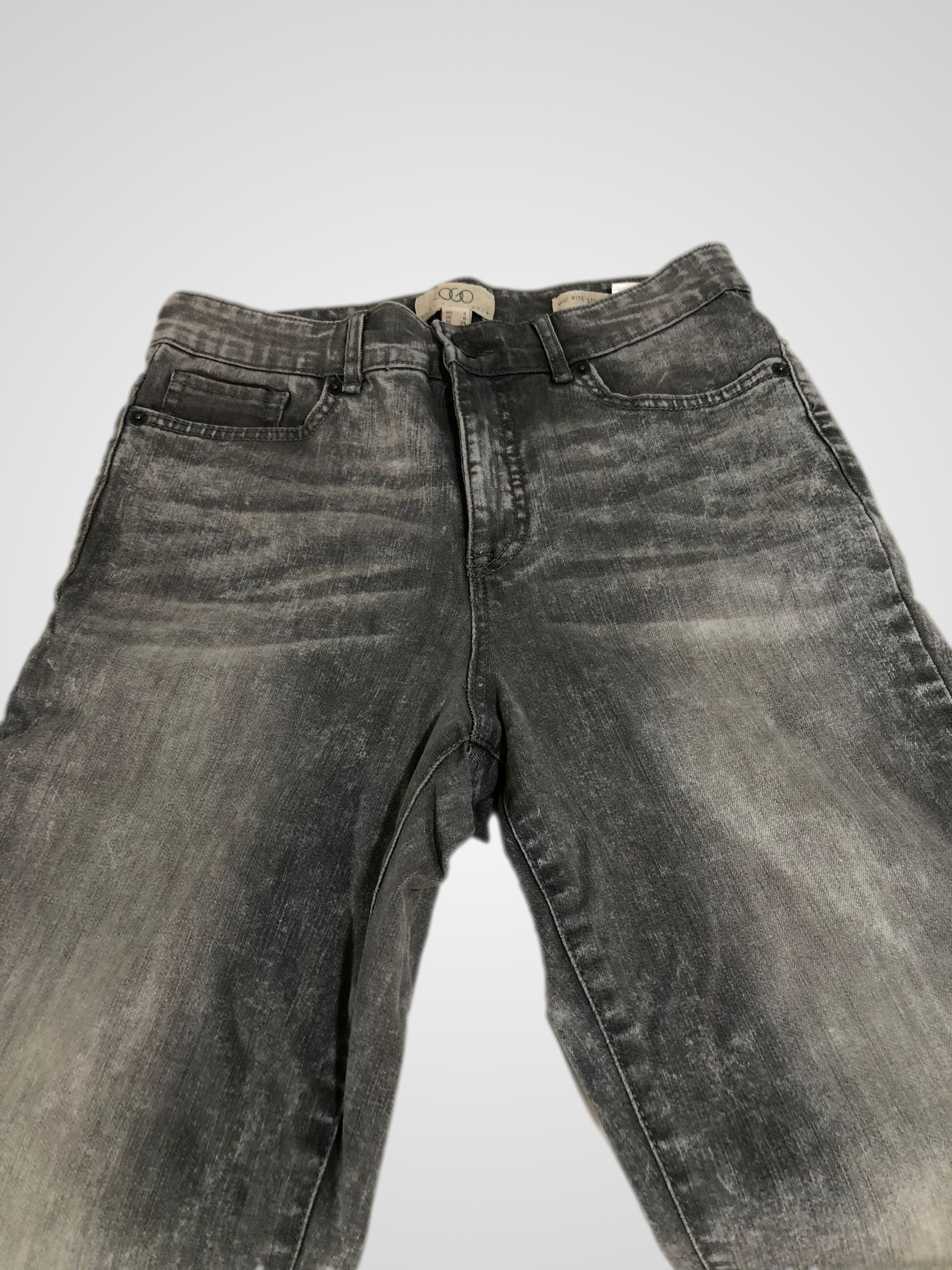 Lori Goldstein Acid Wash Straight Leg Jeans