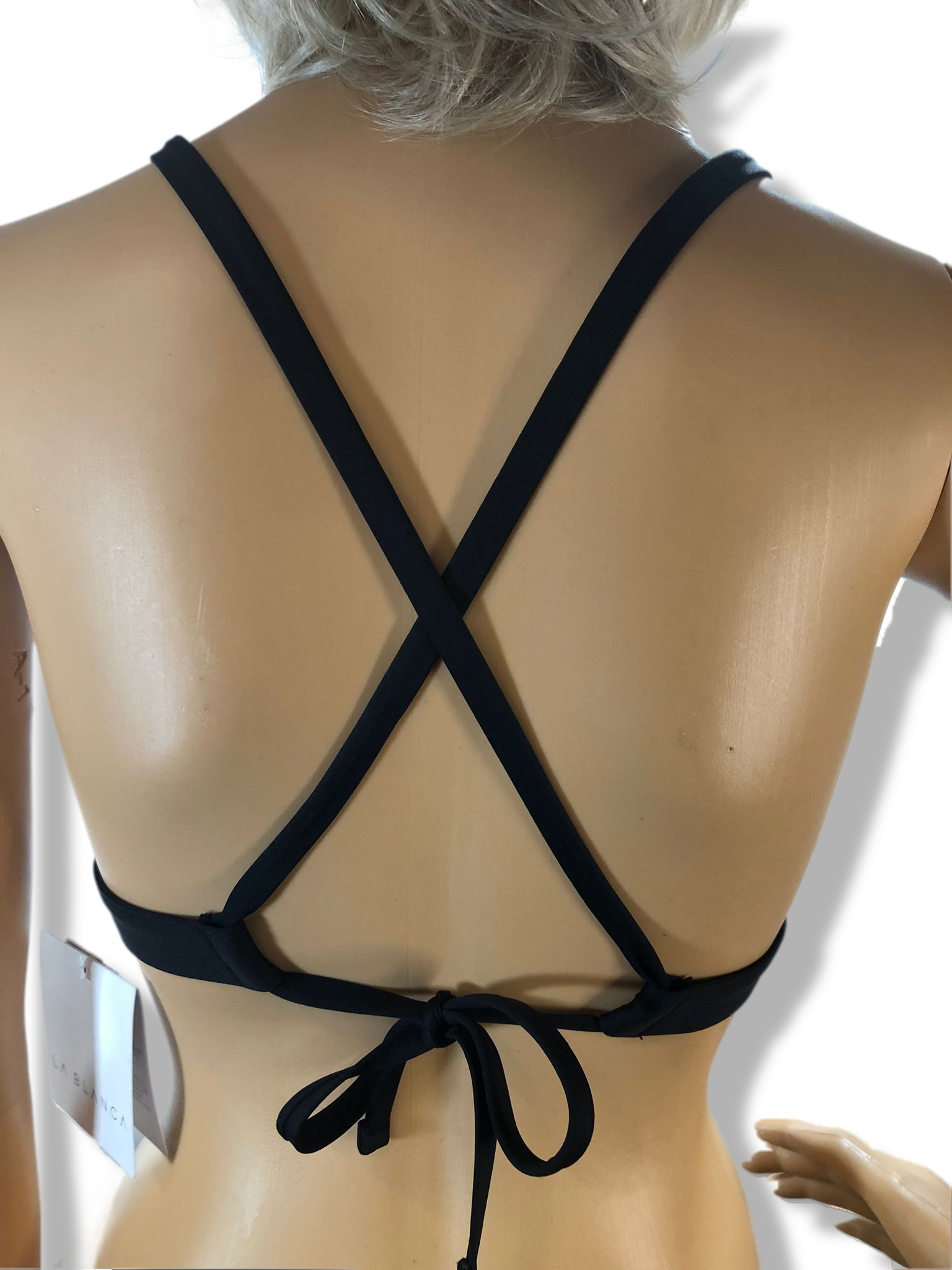 La Blanca Women's Standard Banded Tie Back Triangle Bra Bikini Swimsuit Top