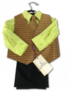 Milano Couture mens 4 Piece Suit Vest Set