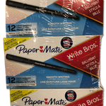 Paper Mate Write Bros. Ballpoint Stick Pen, Medium Point 1.0mm, Black Ink, 108-count