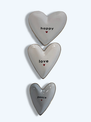 Peace Love World Set of 3 Trinket Dishes