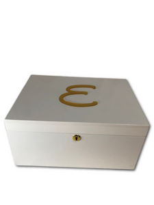 Personalized White Lacquer Jewelry Box
