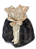 Pretty Me, USA Girls' Cap Sleeve Satin Sparkle Dress - Gold Color, Medium Size (12M)
