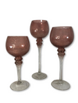 Set of 3 Crackle Glass Goblets by Valerie
