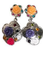 Arf Sterling Silver Rose Dangle Earrings Set of 4